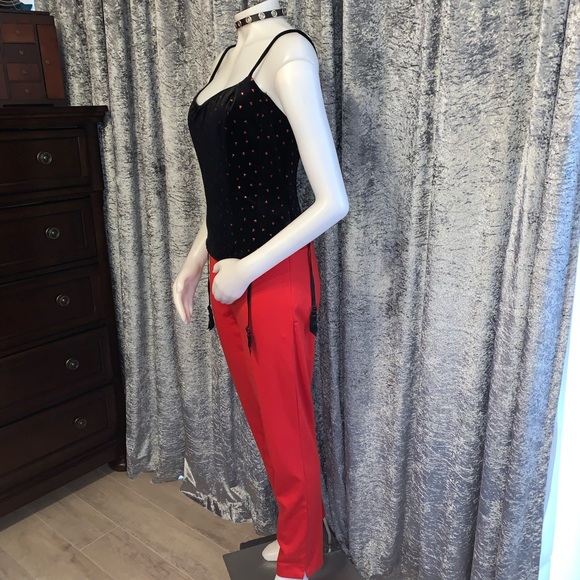 Vintage Black Velvet Corset with Red Hearts - Picture 7 of 11